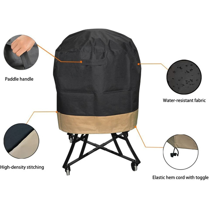 Чохол для гриля Onlyfire Kamado, водонепроникний, 76x61 см, сумісний з Big Green Egg, Kamado Joe Classic, Grill Dome, Pit Boss K22, Louisiana K22