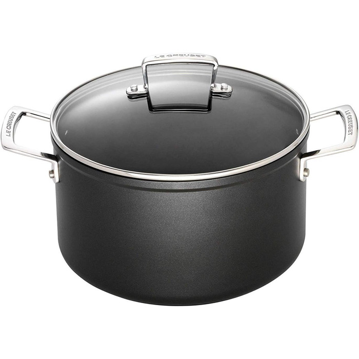 Каструля Fleischtopf Le Creuset з антипригарним покриттям, Ø 24 см, для всіх типів плит (включно з індукцією), антрацит/срібло