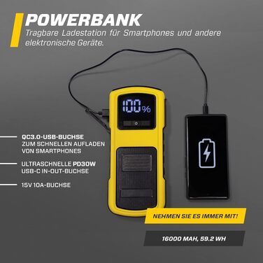 Бустер для автомобіля MAXTOOLS JS500 2200A 22Ah, пусковий пристрій (джампстартер) для 12V дизельних та бензинових двигунів, Powerbank з LED-ліхтарем та USB