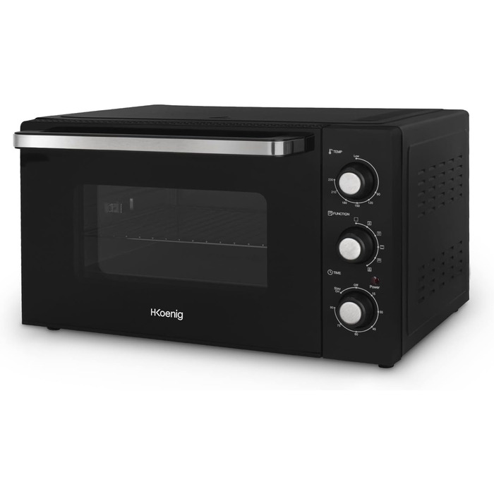 Міні-піч H.Koenig FO42, 42 л, 230°C, 5 режимів, таймер 90 хв, конвекція, гриль, з щипцями, крихтозбірник, поворотний насадка, 2000W