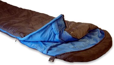 Спальний мішок High Peak TR 300, екстра широкий, 3-4 сезони, температура до 0°C, теплий, дихаючий, водостійкий, для кемпінгу, фестивалів, трекінгу, антрацит/синій, з мішком для пакування, з'єднуваний, RV L