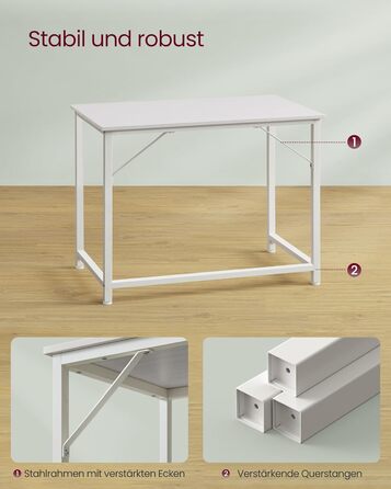 Комп'ютерний стіл VASAGLE 120x60x76 см, для офісу, спальні, вітальні, вінтажний колір, LWD039B01V1