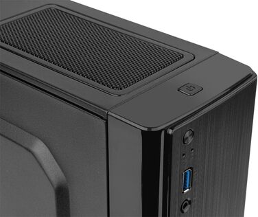 Корпус для ПК NOX LITE070 Mini-Tower з блоком живлення 500 Вт, USB 3.0, вентилятор 80 мм, підтримка Micro ATX/ITX, чорний, передня панель з шліфованим покриттям