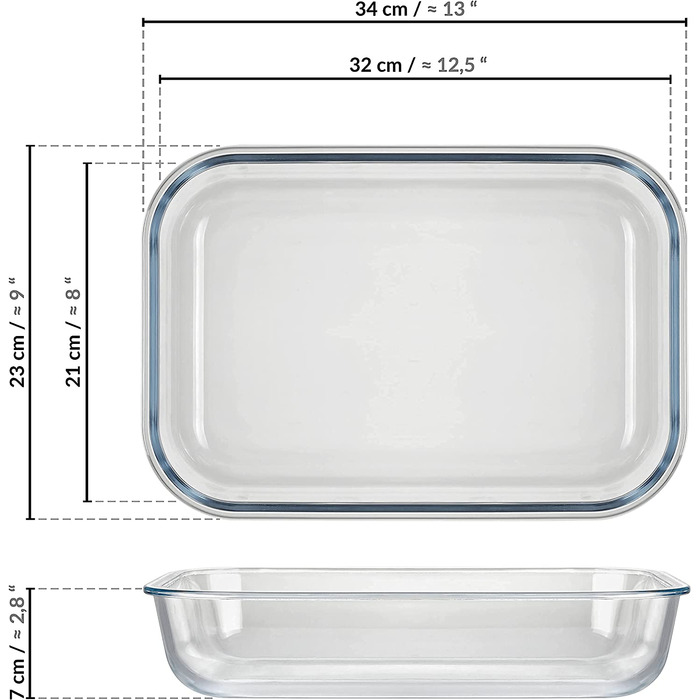 Набір скляних контейнерів для зберігання їжі Grizzly Glas, 6 шт по 320 мл та 1 шт 3600 мл, герметичні з клік-застібкою, для духовки, мікрохвильової печі та морозильника