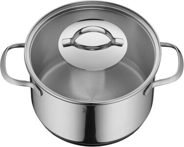 Каструля WMF Provence Plus 16 см зі скляною кришкою, 2 л, сталь Cromargan, для індукційних плит