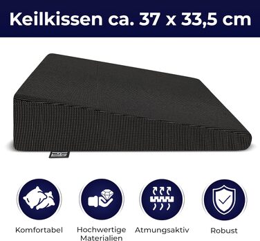 Подушка для сидіння Brandsseller Sitzkeilkissen (35x35x6 см, чорна) для крісла, офісу, авто