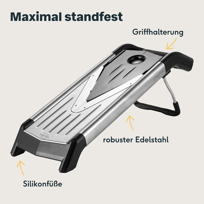 Mandoline для нарізки овочів Silberthal V-подібна з насадками - гостра клинка, компактне зберігання