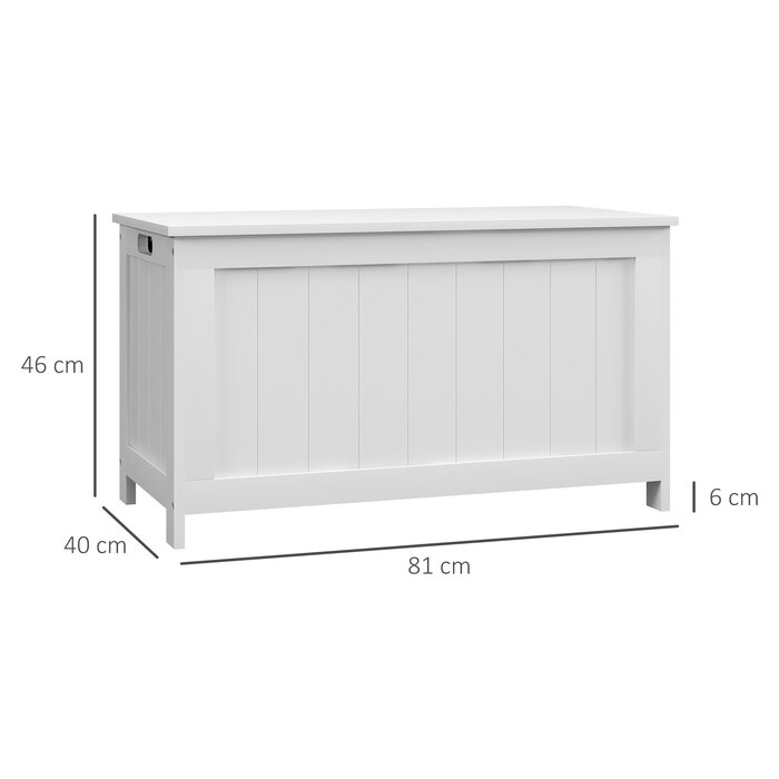 HOMCOM Сховище-скринька з ручкою та кришкою, 81 x 40 x 46 см, ящик для зберігання в вітальні та спальні, білий