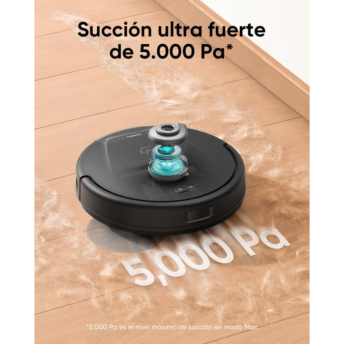 Робот-пилосос eufy L60 з базою самостійного очищення, потужність 5000Pa, захист від намотування волосся, 60 днів роботи без очищення, iPath лазерна навігація (відновлений) (L60 Hybrid SES)