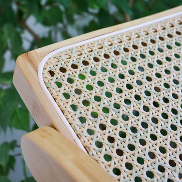 Складане обіднє крісло TUDELA BAMBOO з бамбука та ротанга, коричневе, hjh LIVING