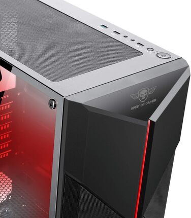 Корпус для ПК SPIRIT OF GAMER Clone III ARGB ATX/mATX/ITX, 4x120мм вентилятори, скляна бічна панель, металева сітка, сталь