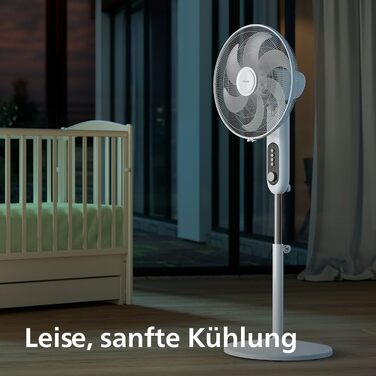 Вентилятор підлоговий Philips Serie 5000, 105 см, пульт, таймер, 3 швидкості, 40 Вт, білий