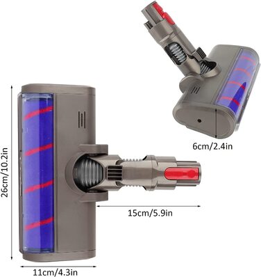 Насадка-щітка для підлоги з м'яким валиком для Dyson V7/V8/V10/V11/V15/SV10/SV11, аксесуар з швидкознімним кріпленням