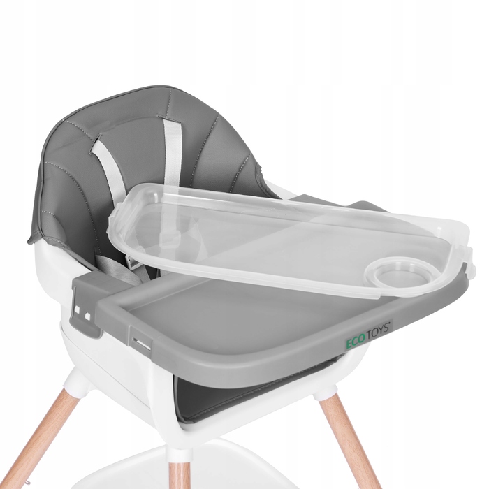 Дитячий стільчик для годування 2в1 для подорожей, сірий, Ecotoys