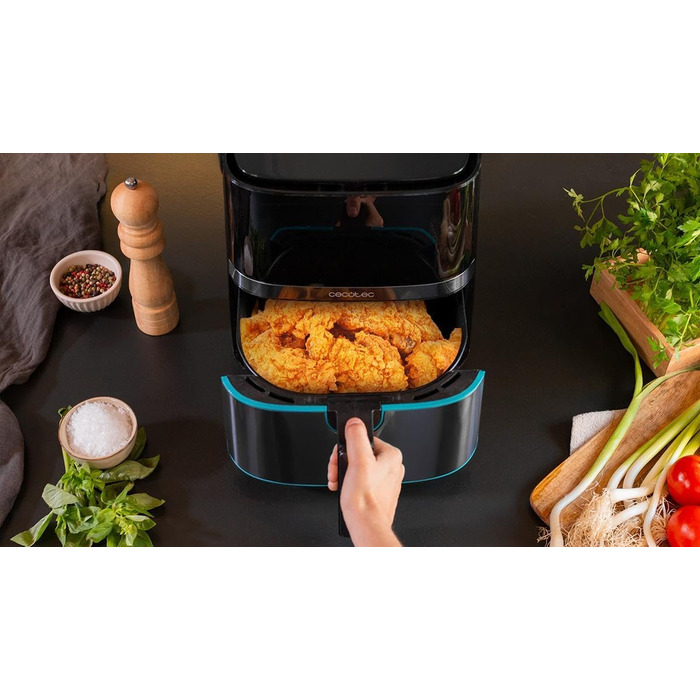 Фритюрниця без олії Cecotec Cecofry Full Pro 5500, 5.5 л, 1700 Вт, 8 режимів, PerfectCook, Touchpad, нержавіюча сталь