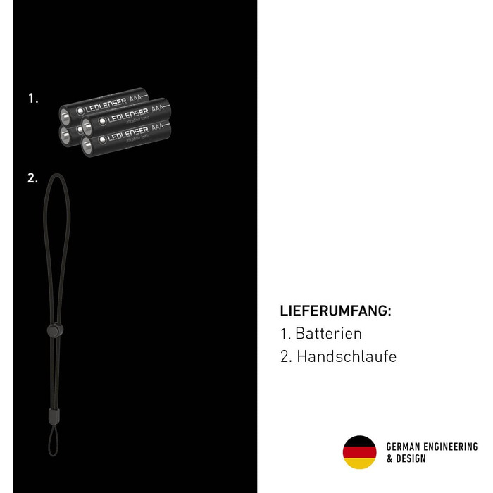 Ліхтарик Ledlenser P7 Core універсальний, LED, 450 люмен, фокусування, дальність 300 м, на батарейках AAA, три режими яскравості
