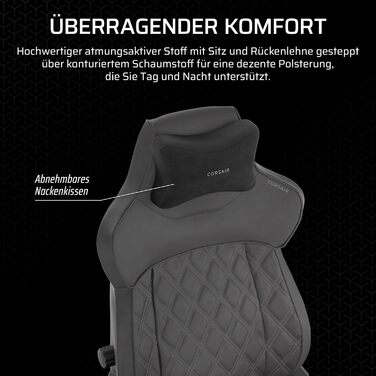Ігрове крісло Corsair TC500 Luxe Shadow, універсальний розмір