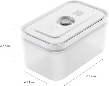 Контейнер для вакуумного зберігання ZWILLING Fresh & Save, набір 3 шт, пластик, білий, S/M/L, 19x5 см