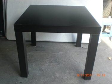 Журнальний столик Ikea Lack, чорний-коричневий, 55x55 см