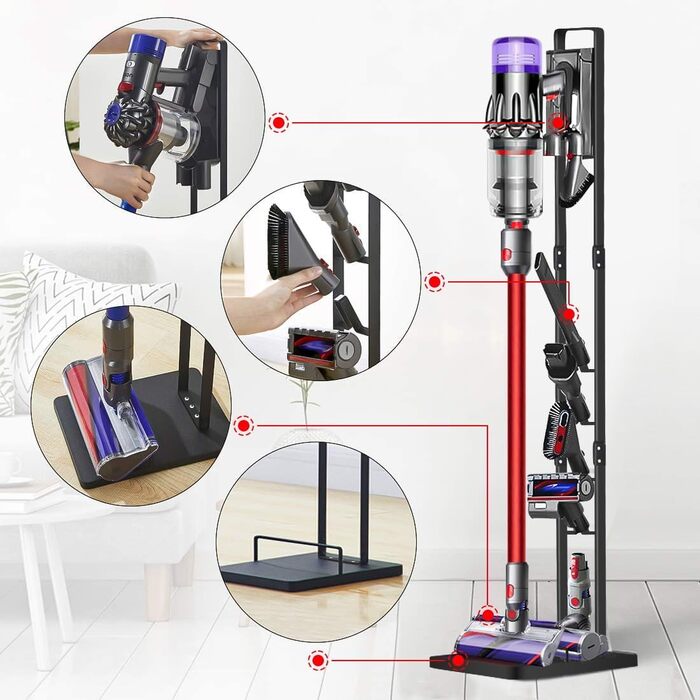 JUPELI підставка-стійка для ручних пилососів Dyson V15 V11 V10 V8 V7 V6, металева, чорна, аксесуари для бездротових пилососів