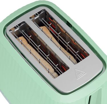 Тостер Russell Hobbs Eden на 2 тости, зелений (27372-56) - 6 режимів, розморожування, підігрів, підйом тостів, лоток для крихт
