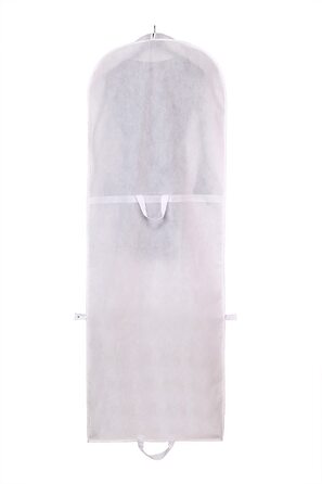 Дихаючий чохол для одягу TUKA 180×64 см, білий, складний, для весільних та вечірніх суконь, костюмів, з широкою бічною складкою, набір 3 шт.