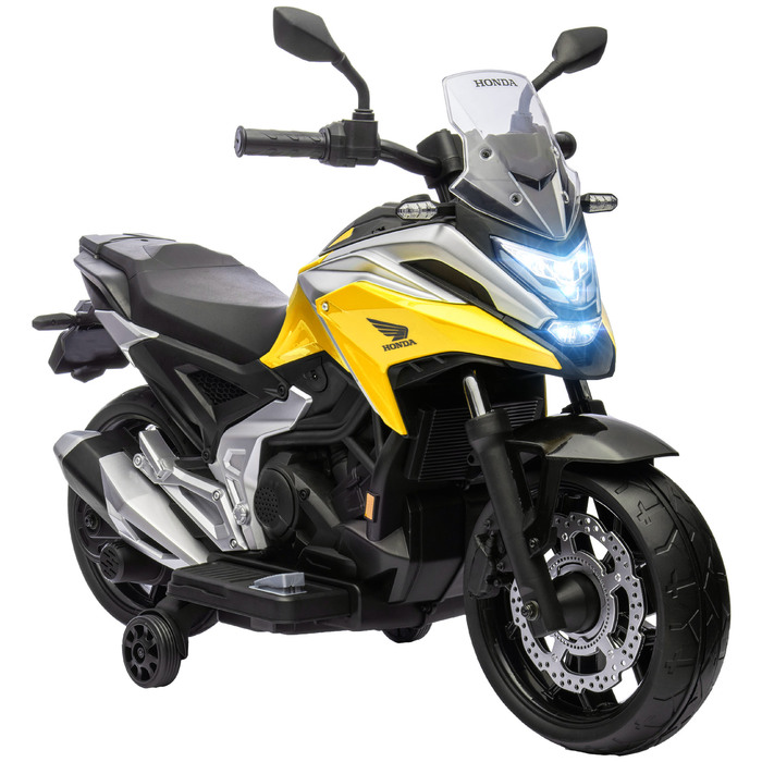 Електромотоцикл для дітей Honda, 3 км/год, музика та світло, для дітей 3-6 років, до 30 кг, жовтий