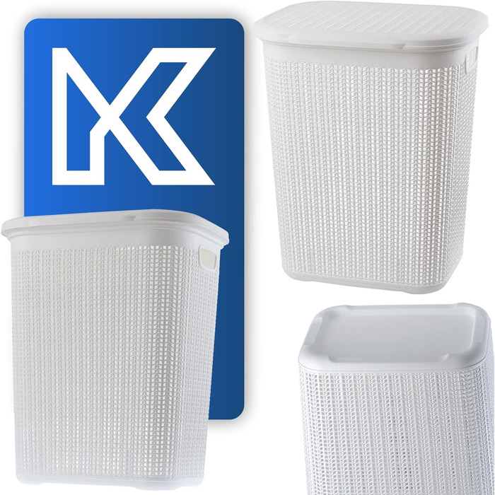 KADAX кошик для білизни 50 л з кришкою, пластиковий, для ванної, іграшок і одягу