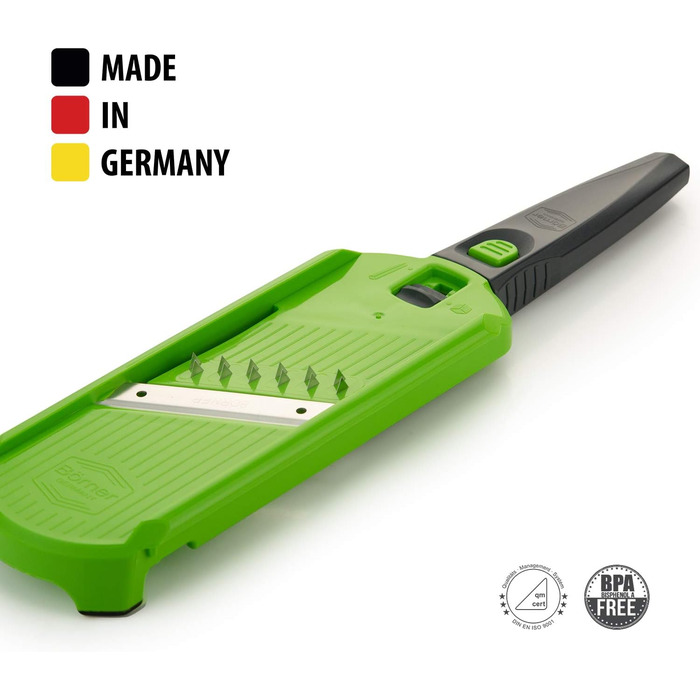 Овочерізка Börner Multi Dicer & Julienne, кухонний набір для нарізки кубиками та соломкою, дві насадки, для овочів і фруктів, зелено-сіра