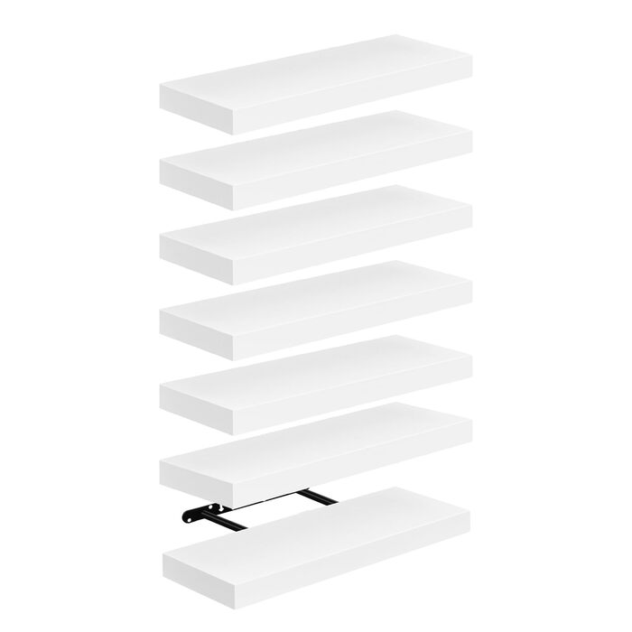 Набір полиць настінних 4 шт. для декору та книг з МДФ, білі 40x14x3 см