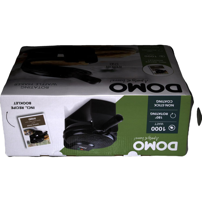 Вафельниця DOMO DO9223W з антипригарним покриттям, контрольна лампа, чорна