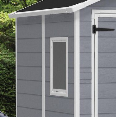Садовий будиночок Keter Manor 6x8 DD, сірий, 7.6 м³ - металевий, для інструментів та саду