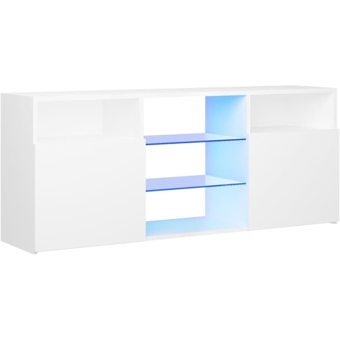 vidaXL ТВ-тумба з LED-підсвіткою, біла, 120x30x50 см
