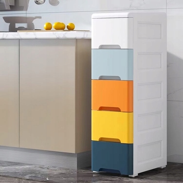 Стелаж з 5 висувними ящиками на колесах, шафа для іграшок - MODERNHOME
