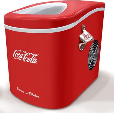 Льодогенератор Salco Coca-Cola, 12 кг, тихий, LED-дисплей, 2 розміри кубиків льоду, ідеально для вечірок і днів народження