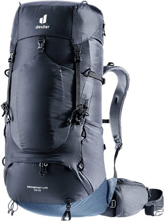 Рюкзак для трекінгу Deuter Aircontact Lite 50+10 л, легкий, чорний-синій