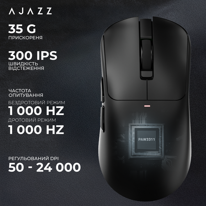 Бездротова миша Ajazz AJ200 Near Link AI MC Black (AJ200-NL-AI-MC-B)