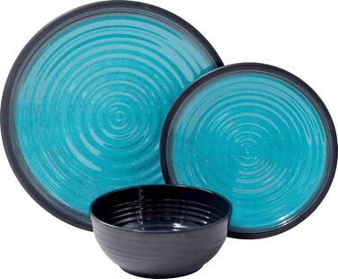 Набір посуду з меламіну Flamefield Premium Granite-Aqua
