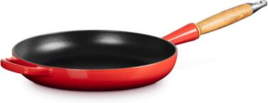 Сковорода Le Creuset Signature з чавуну з дерев'яною ручкою, 24 см, Kirschrot (Вишневий)