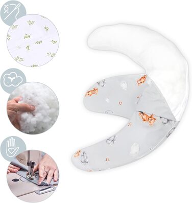 Подушка для вагітних Totsy Baby XXL з мусліну (Oeko-Tex) - подушка для сну, бокова підтримка
