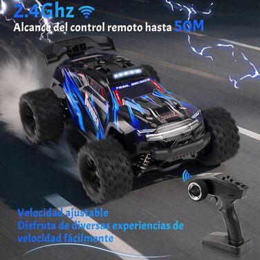 Радіокерований позашляховик 1:18 4WD, 40 км/год, 2.4 GHz, синій - для дітей та дорослих, з двома акумуляторами
