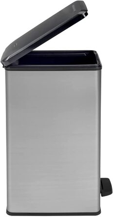 Смітник Curver Deco Slim 40 л, пластик, чорний/металік, 42x25x61 см