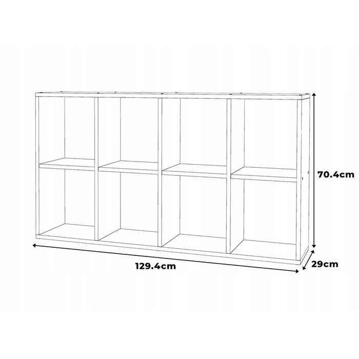 Стелаж Stiv-Meble 129,4 см x 70,4 см x 29 см, дуб вотан