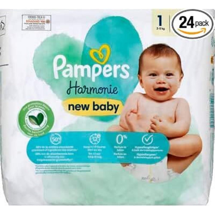 Підгузки Pampers (класичні), розмір 1, для дітей від 2 до 5 кг, 24 шт