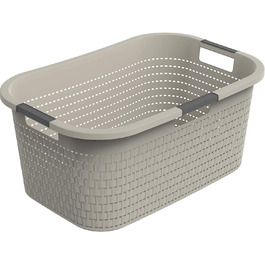 Пластиковий кошик для білизни Rotho Country 40 л, BPA-free, бежевий