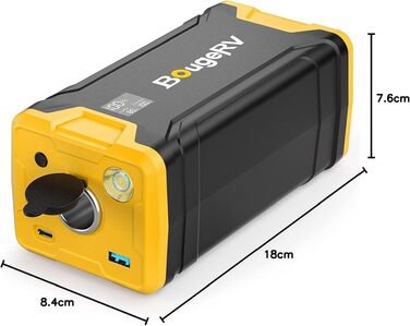 BougeRV Powerstation 266Wh: Портативний джерело живлення для автохолодильника, кемпінгу та подорожей з USB-C, DC та швидкою зарядкою 100W
