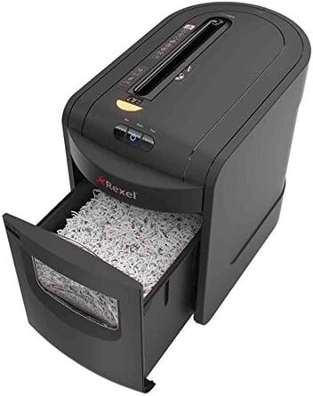 Rexel REM820 шредер для документів, мікроріз, ручний привід, 23 л контейнер, чорний, 13 аркушів, P4, 2104010EU