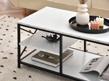 Журнальний стіл Mebel-Partner прямокутний, 100 x 50 x 43 см, білий