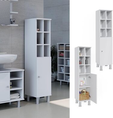 Пенал для ванної Vicco Fynn білий 30x130,6 см, велика дверцята