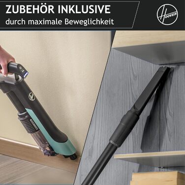 HOOVER ультралегкий акумуляторний пилосос для шерсті тварин, з LED-підсвіткою, антизаплутуванням волосся, 2в1 бездротовий пилосос для домашніх тварин із функцією ущільнення для збільшення місткості пилозбірника у 3 рази, 500 POWERTIME [HF201P]